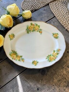 Royal Albert "Tea Rose" Oval Serving Platter - 15" Large Vintage Bone China